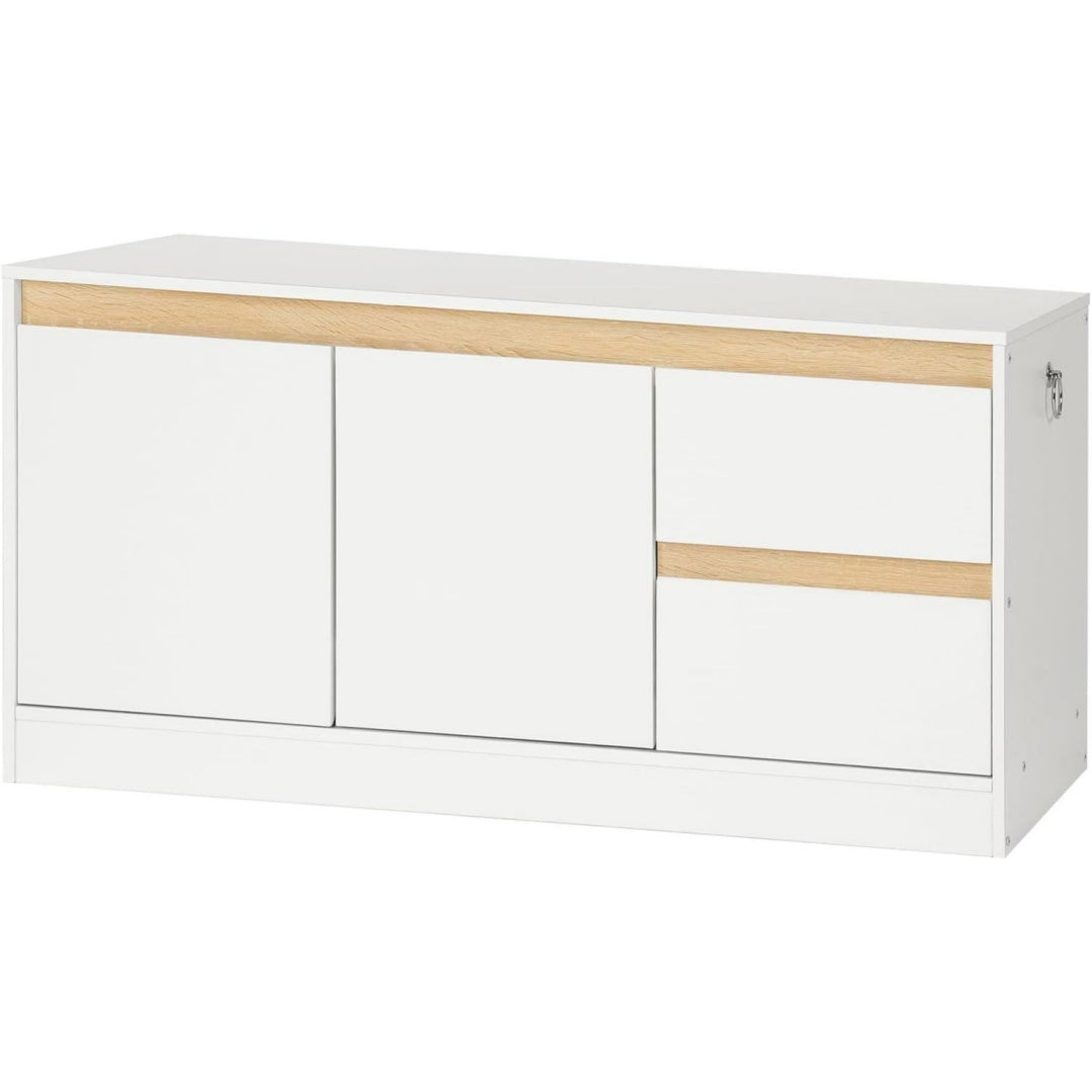 Panche contenitore con cassetti con ante bianco