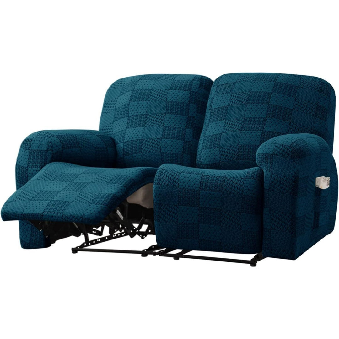 Seduta imbottita Copripoltrona Elastico Relax Posti, Jacquard blu