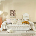Seduta imbottita Copribracciolo beige divano, cotone, motivo beige