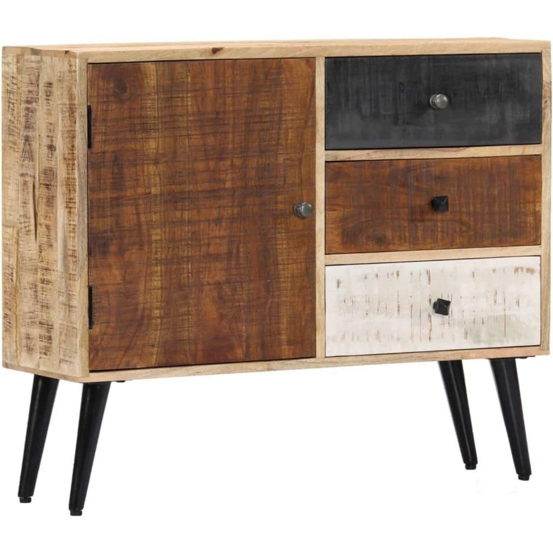 Mobile contenitore con ante in legno massello naturale