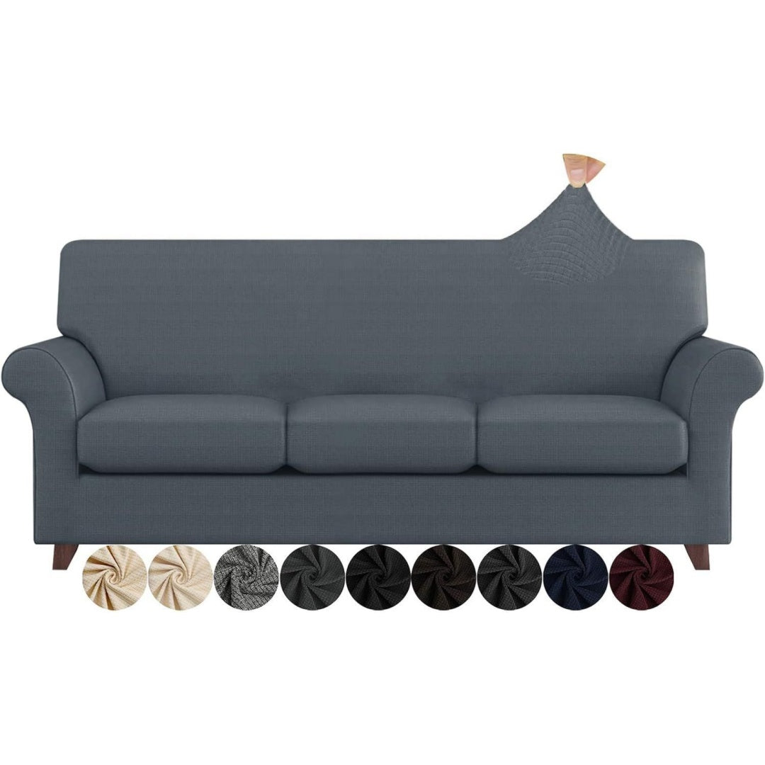 Divano confortevole ZNSAYOTX copridivano soggiorno antiscivolo elasticizzato grigio scuro
