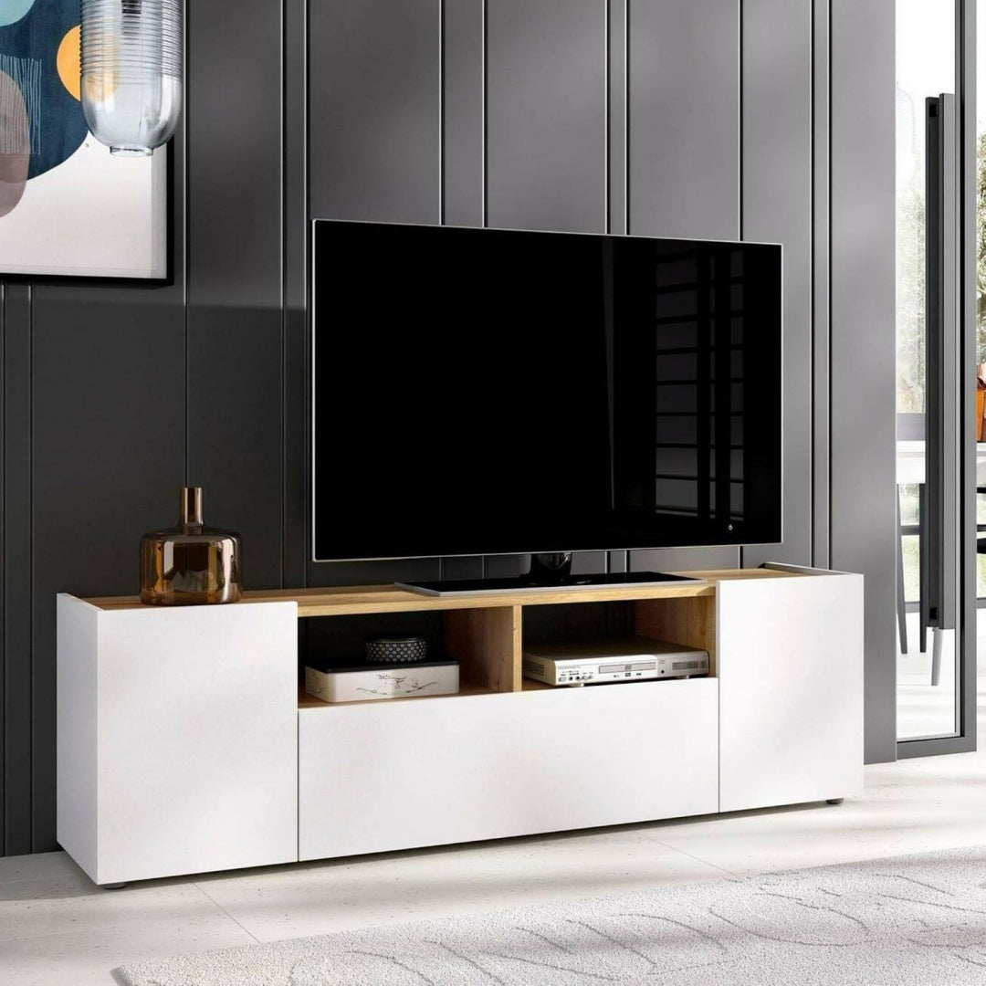 Mobile audiovisivo con ante bianco