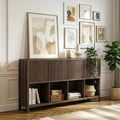 Credenza da soggiorno con vano contenitore in MDF noce