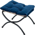 Pouf da soggiorno pieghevole con poggiapiedi blu