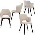 Sedie con braccioli struttura in metallo beige