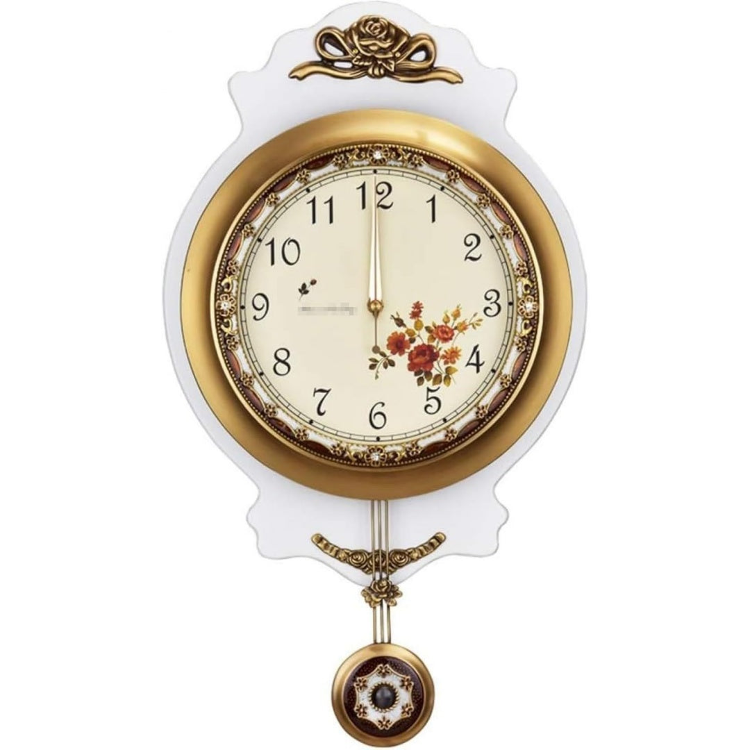 Arredo per soggiorno Orologio Parete Europeo Rustico Batteria, oro