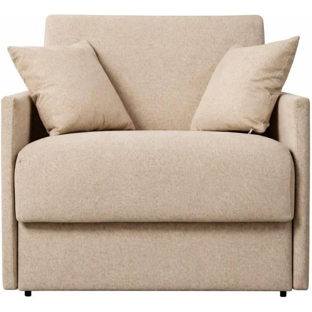 Seduta lounge beige con braccioli