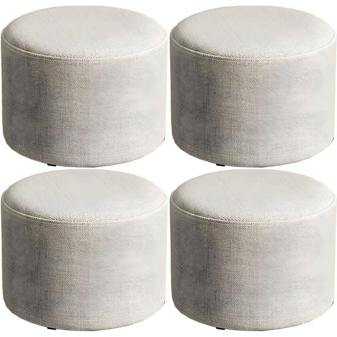 Pouf da soggiorno con poggiapiedi rivestimento in tessuto nero