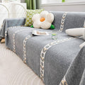 Seduta imbottita KnSam Home Copridivano foglie fiori, grigio